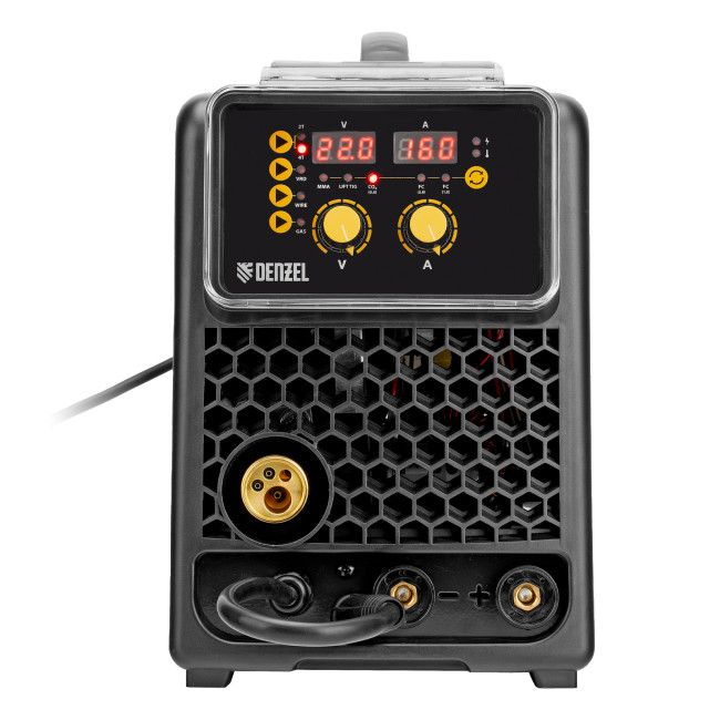 Аппарат инвертор. полуавтомат. сварки  MIG-160, 160 А, ПВ 60%, катушка 5 кг// Denzel в Новосибирске