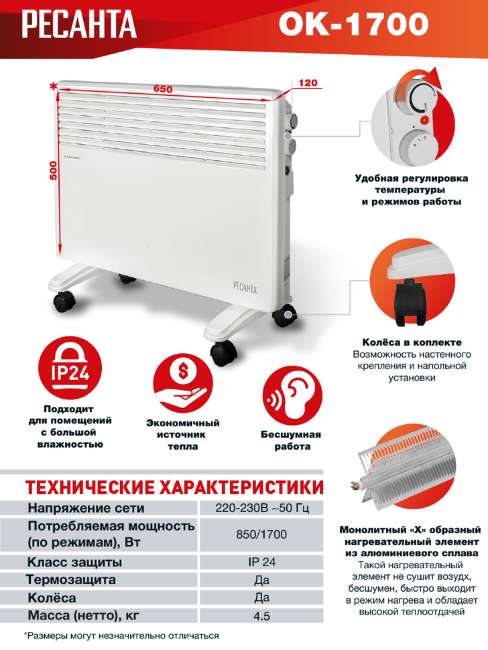 Конвектор РЕСАНТА ОК-1700 в Новосибирске Конвектор РЕСАНТА ОК-1700 в Новосибирске