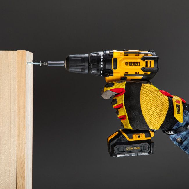 Дрель-шуруповерт аккумуляторная CDL-12-01CB, Li-Ion, 12 В, 1 акк. Denzel в Новосибирске