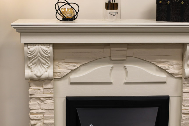 Каминокомплект Dublin -  Дуб / Сланец с очагом Majestic FX Brass в Новосибирске