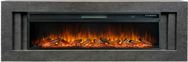 Каминокомплект Line 60 Dark Grey - Темный серый с очагом Vision 60 LOG LED в Новосибирске
