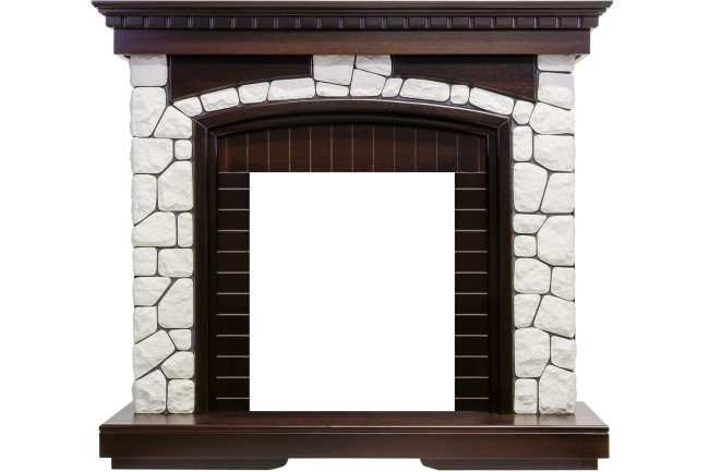 Каминокомплект Glasgow - Темный дуб / Белый с очагом Majestic FX M Black RC в Новосибирске Каминокомплект Glasgow - Темный дуб / Белый с очагом Majestic FX M Black RC в Новосибирске