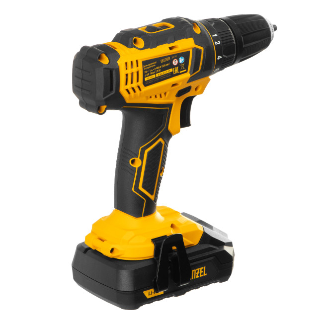 Дрель-шуруповерт аккумуляторная CDL-18-02BM, Li-Ion, 18 В, 2 аккумулятор Denzel в Новосибирске