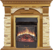 Каминокомплект Dublin -  Дуб / Сланец с очагом Majestic FX M Brass