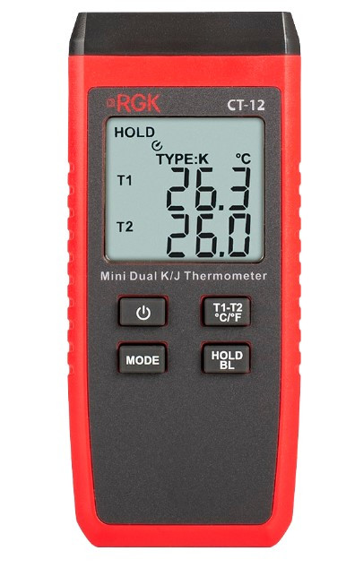 Термометр RGK CT-12 с зондом температуры воздуха TR-10A, поверхностным зондом TR-10S и погружным зондом температуры TR-10W с поверкой в Новосибирске