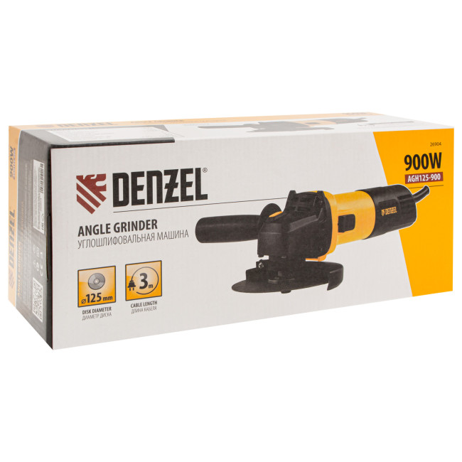 Машина шлифовальная угловая AGH125-900, 900 Вт, 125 мм, 11000 об/мин Denzel в Новосибирске