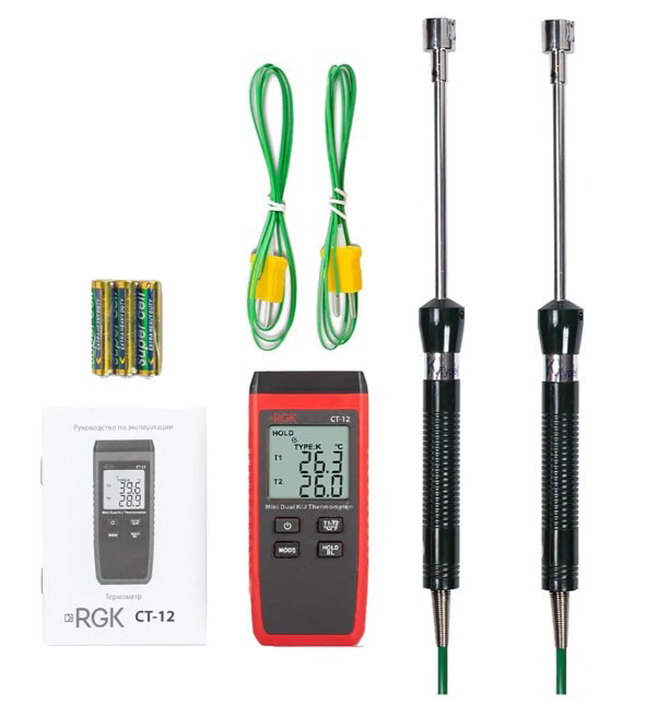 Термометр RGK CT-12 с 2-мя поверхностными зондами TR-10S в Новосибирске
