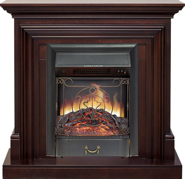 Каминокомплект Bradford - Темный дуб с очагом Majestic FX Black в Новосибирске
