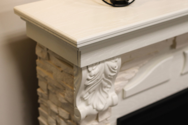 Каминокомплект Dublin - Венге / Сланец белый с очагом Aspen Black в Новосибирске