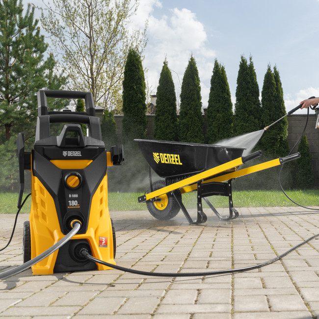 Моечная машина высокого давления R-180i, 2400 Вт, 180 бар, 7.5 л/мин, асинхронный двигатель Denzel в Новосибирске