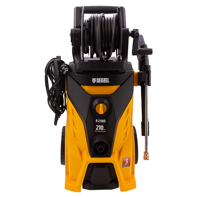 Моечная машина высокого давления R-210iD, 2600 Вт, 210 бар, 8.0 л/мин, асинхронный двигатель, барабан Denzel в Новосибирске