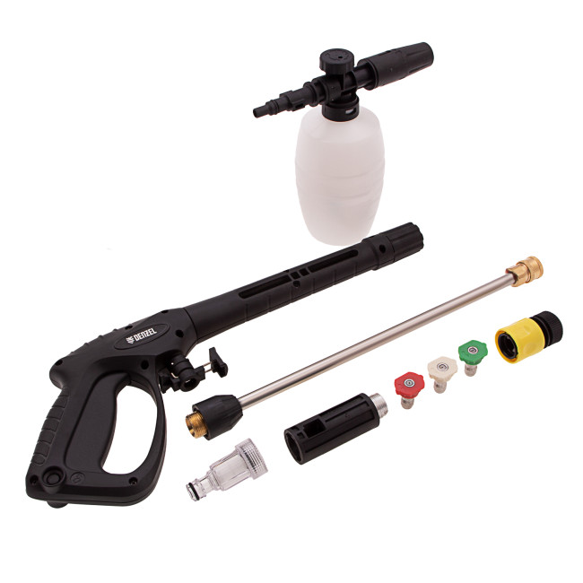 Моечная машина высокого давления R-210iD, 2600 Вт, 210 бар, 8.0 л/мин, асинхронный двигатель, барабан Denzel в Новосибирске