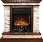 Каминокомплект Calgary - Дуб / Сланец бежевый с очагом Fobos FX M Black RC