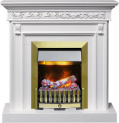 Каминокомплект Valletta - Белый (Ширина 1040 мм) с очагом Danville Antique Brass FB2 Каминокомплект Valletta - Белый (Ширина 1040 мм) с очагом Danville Antique Brass FB2
