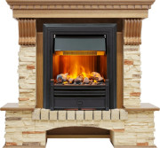 Каминокомплект Pierre Luxe - Дуб / Сланец с очагом Brookline Black Каминокомплект Pierre Luxe - Дуб / Сланец с очагом Brookline Black