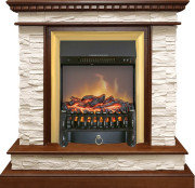 Каминокомплект Calgary - Дуб / Сланец бежевый с очагом Fobos FX M Brass Каминокомплект Calgary - Дуб / Сланец бежевый с очагом Fobos FX M Brass