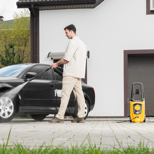 Моечная машина высокого давления R-170, 2000 Вт, 170 бар, 360 л/ч, колесная Denzel в Новосибирске