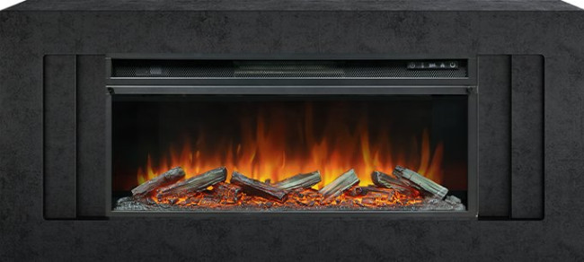 Каминокомплект Line 42 Dark Grey - Темный серый с очагом Vision 42 LOG LED в Новосибирске