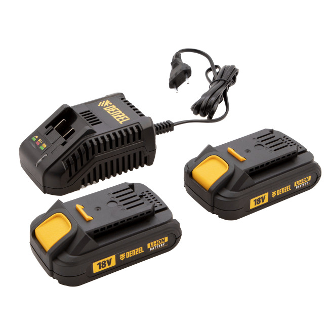 Дрель-шуруповерт аккумуляторная CDL-IB-18-02, Li-Ion, 18 В, 2 акк. Denzel в Новосибирске