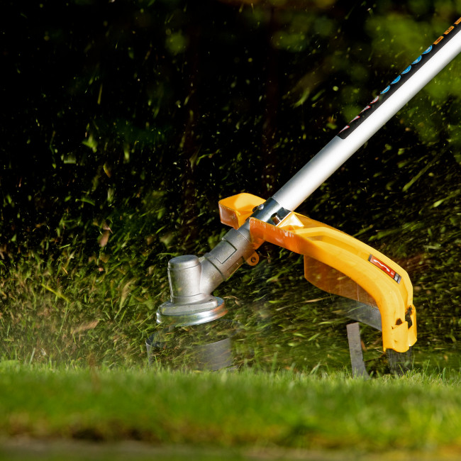 Триммер электрический TE-1400, 1400 Вт, 420 мм, катушка + диск, разборная штанга Denzel в Новосибирске