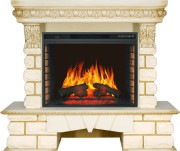 Каминокомплект Pierre Luxe LORD - Слоновая кость / Белый с очагом Vision 28 EF LED FX