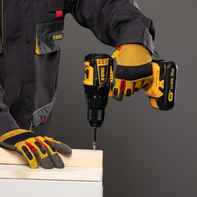 Дрель-шуруповерт аккумуляторная, бесщет. BLDL-IB-18-02, Li-Ion, 18 В, 2 акк. Denzel в Новосибирске