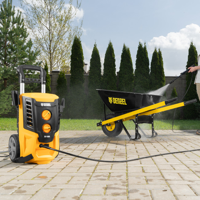 Моечная машина высокого давления R-180, 2200 Вт, 180 бар, 380 л/ч, колесная Denzel в Новосибирске