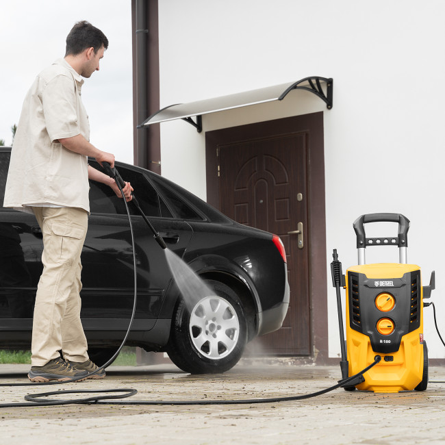 Моечная машина высокого давления R-180, 2200 Вт, 180 бар, 380 л/ч, колесная Denzel в Новосибирске