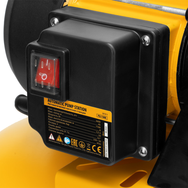 Насосная станция PSL1100X, 1100 Вт, 3600 л/ч, ресивер 50 л, подъем 45 м, нержавейка Denzel в Новосибирске