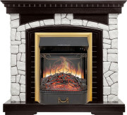 Каминокомплект Glasgow - Венге / Белый с очагом Majestic FX Brass Каминокомплект Glasgow - Венге / Белый с очагом Majestic FX Brass