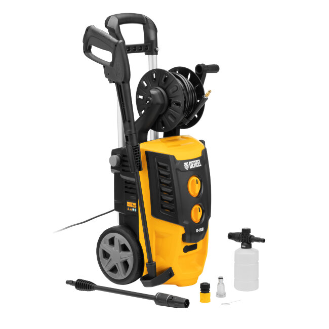 Моечная машина высокого давления R-180D, 2200 Вт, 180 бар, 380 л/ч, с барабаном Denzel в Новосибирске