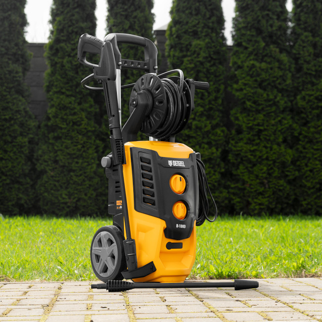 Моечная машина высокого давления R-180D, 2200 Вт, 180 бар, 380 л/ч, с барабаном Denzel в Новосибирске