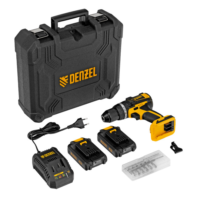 Дрель-шуруповерт аккумуляторная ударная бесщет CIDB-IB-18-02, Li-Ion, 18 В, 2 акк. Denzel в Новосибирске