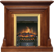 Каминокомплект Bradford - Орех с очагом Fobos FX Brass Каминокомплект Bradford - Орех с очагом Fobos FX Brass