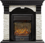 Каминокомплект Dublin - Венге / Сланец белый с очагом Majestic FX M Black RC Каминокомплект Dublin - Венге / Сланец белый с очагом Majestic FX M Black RC