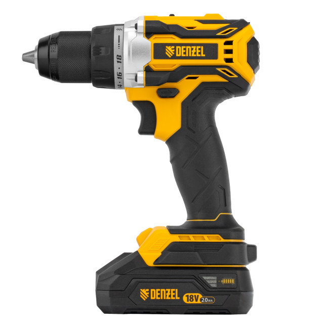 Дрель-шуруповерт аккумуляторная, бесщет. BLDL-18-02 Li-Ion, 18 В Denzel в Новосибирске