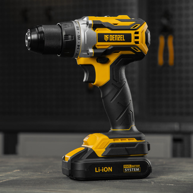 Дрель-шуруповерт аккумуляторная, бесщет. BLDL-18-02 Li-Ion, 18 В Denzel в Новосибирске