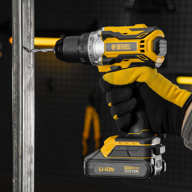 Дрель-шуруповерт аккумуляторная, бесщет. BLDL-18-02 Li-Ion, 18 В Denzel в Новосибирске