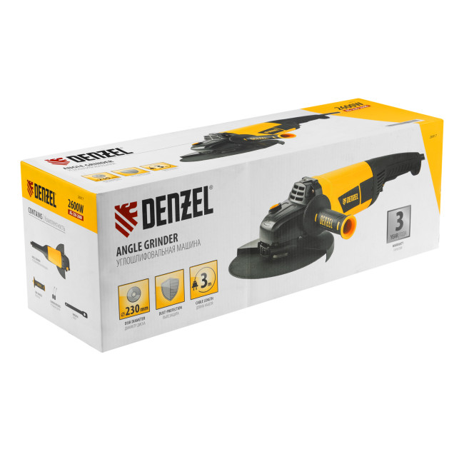 Машина шлифовальная угловая AG230-2600, 2600 Вт, 230 мм, 6000 об/мин Denzel в Новосибирске
