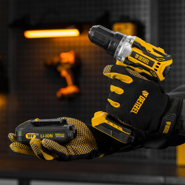 Дрель-шуруповерт аккумуляторная, бесщет. BLDL-18-0 Li-Ion, 18 В Denzel в Новосибирске