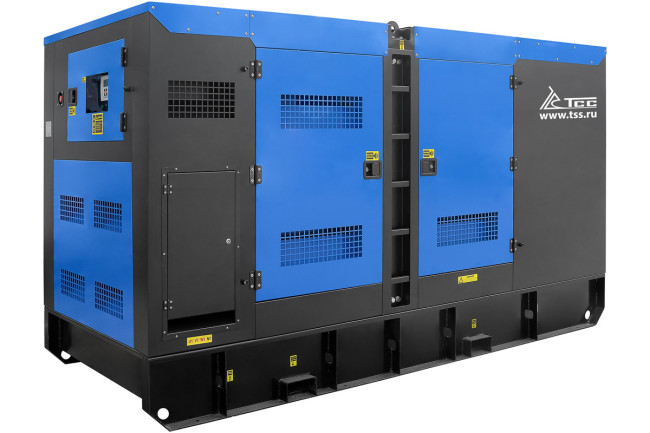 Дизельный генератор ТСС ЭД-250-Т400 с АВР в шумозащитном кожухе на прицепе в Новосибирске