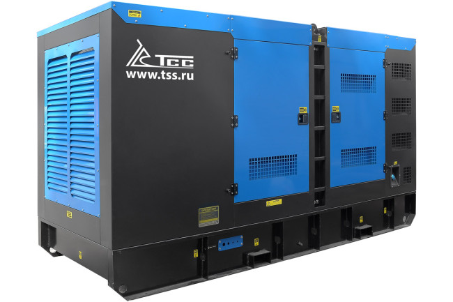 Дизельный генератор ТСС ЭД-250-Т400 с АВР в шумозащитном кожухе на прицепе в Новосибирске