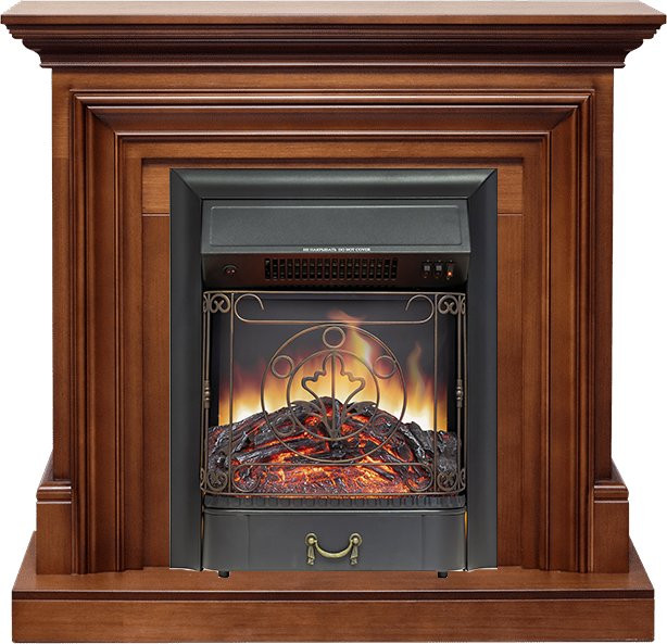 Каминокомплект Bradford - Орех с очагом Majestic FX Black в Новосибирске