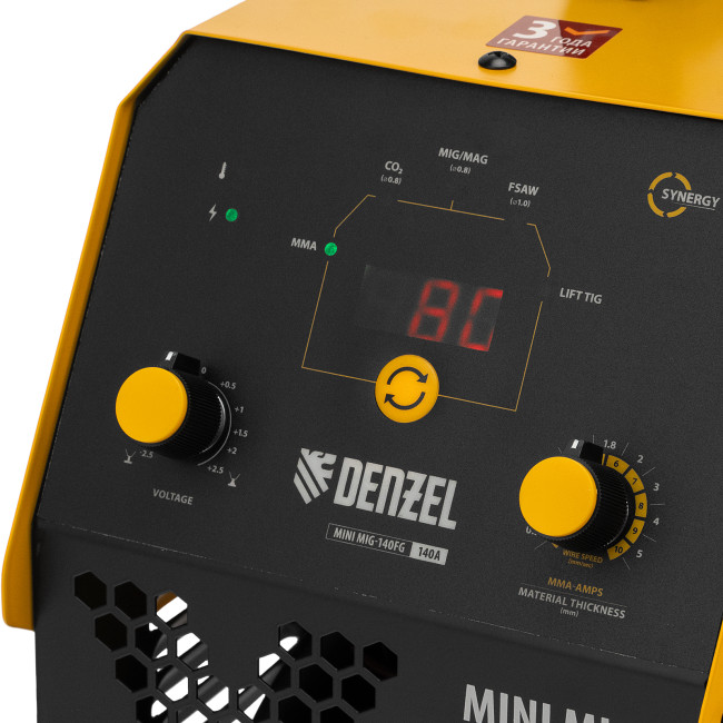 Аппарат инвертор. полуавтомат. сварки Mini MIG-140FG, 140 А, ПВ 60% Denzel в Новосибирске