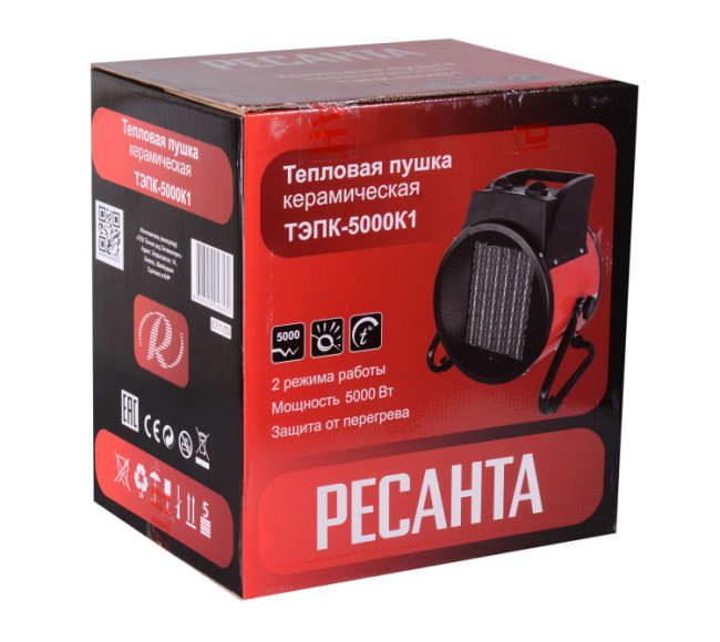 Электрическая тепловая пушка РЕСАНТА ТЭПК-5000K1 в Новосибирске