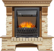 Каминокомплект Pierre Luxe - Дуб / Сланец с очагом Aspen Black Каминокомплект Pierre Luxe - Дуб / Сланец с очагом Aspen Black