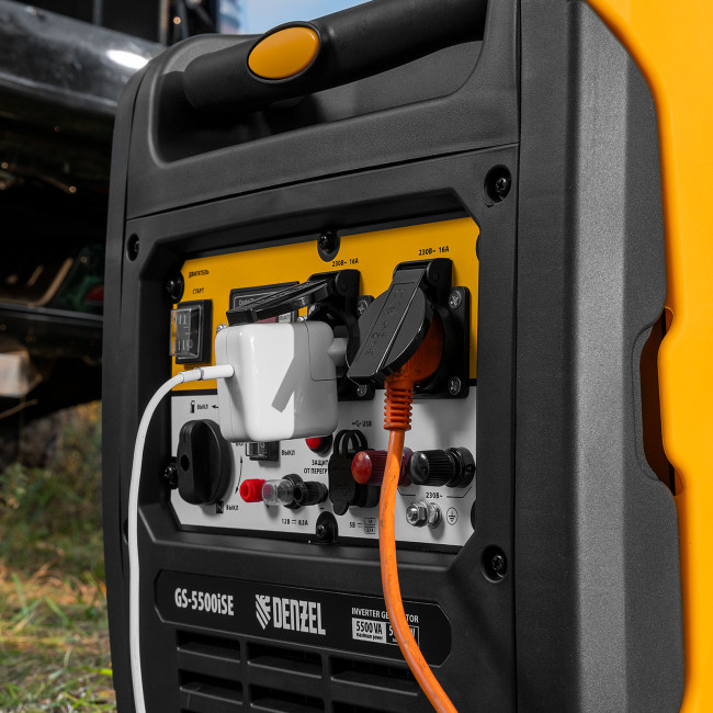 Генератор инверторный GS-5500iSE, 5,5 кВт, 230 В, закрытый корпус,электростартер Denzel в Новосибирске