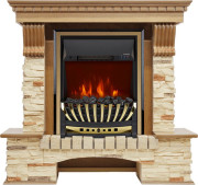 Каминокомплект Pierre Luxe - Дуб / Сланец с очагом Aspen Gold Каминокомплект Pierre Luxe - Дуб / Сланец с очагом Aspen Gold