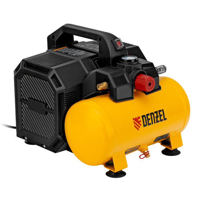 Компрессор  DLS750/6 безмасляный малошумный 750 Вт, 140 л/мин,ресивер 6 л Denzel в Новосибирске