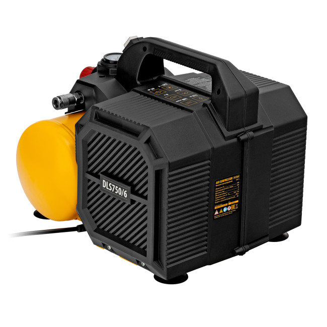 Компрессор  DLS750/6 безмасляный малошумный 750 Вт, 140 л/мин,ресивер 6 л Denzel в Новосибирске